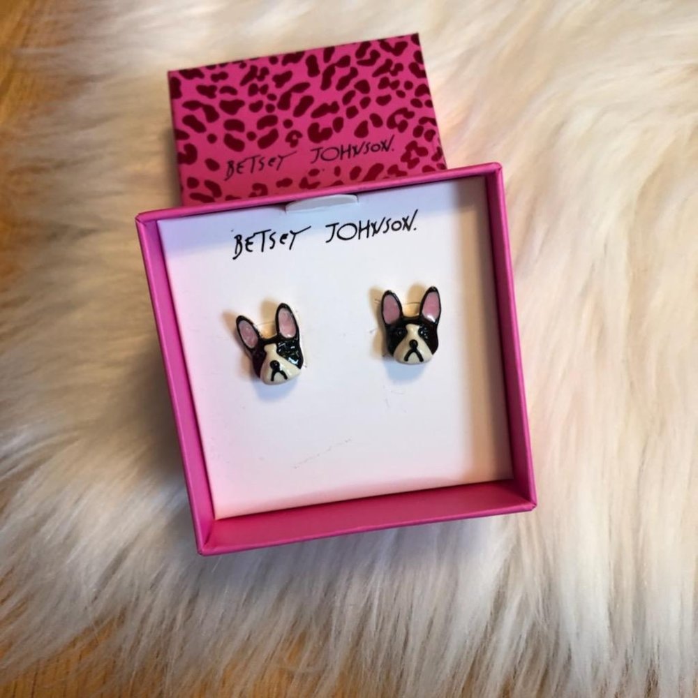Betsey Johnson Bulldog Earrings